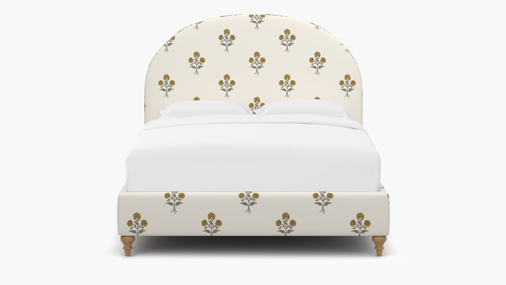 Demilune Bed, Marigold Delphine, Natural Traditional Turned Leg, Twin - Image 0