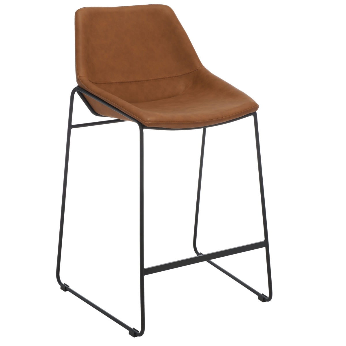Alexis Mid Century Counterstool - Cognac / Black - Safavieh - Image 5