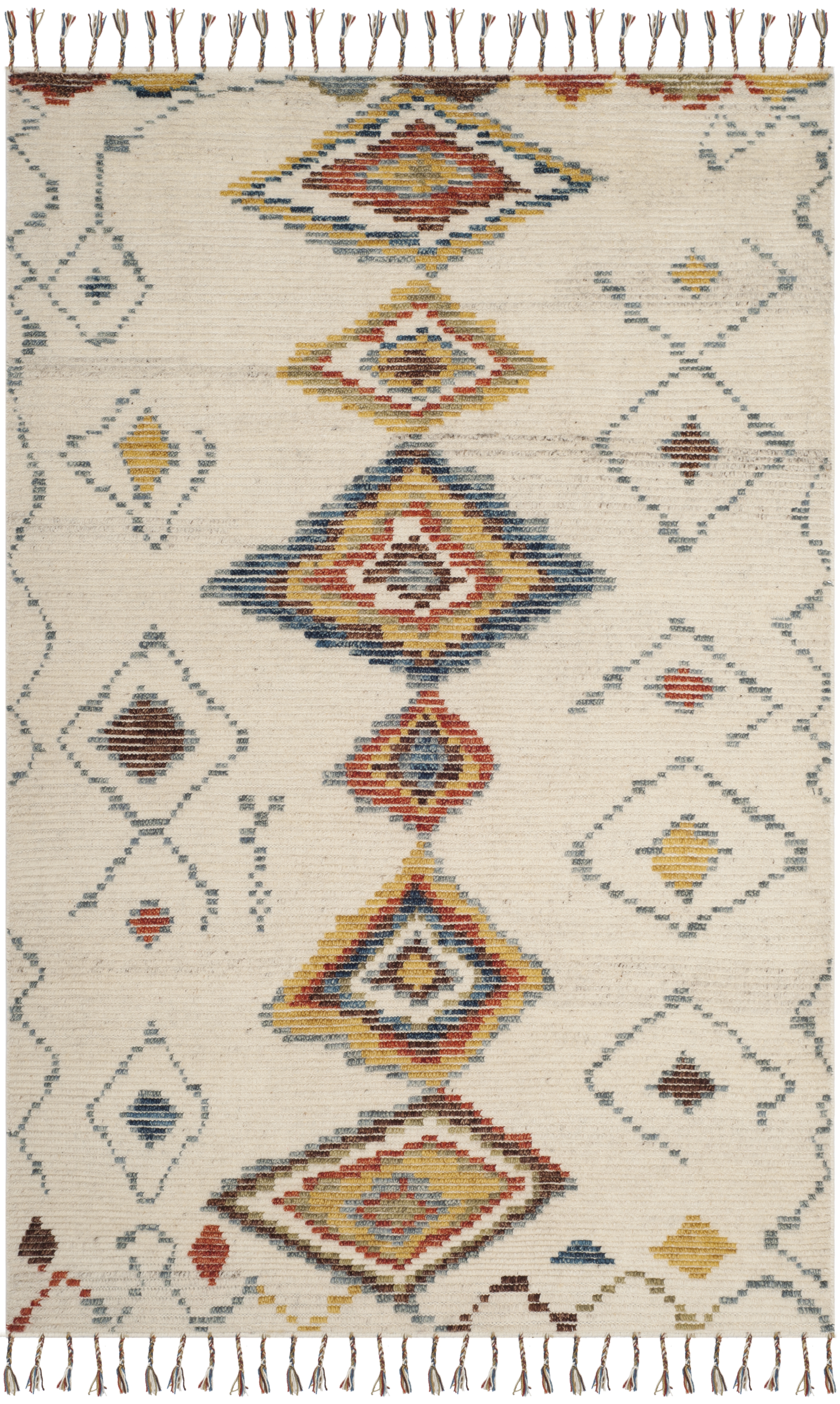 Arlo Home Hand Knotted Area Rug, KNY526A, Ivory/Multi,  6' X 9' - Image 0