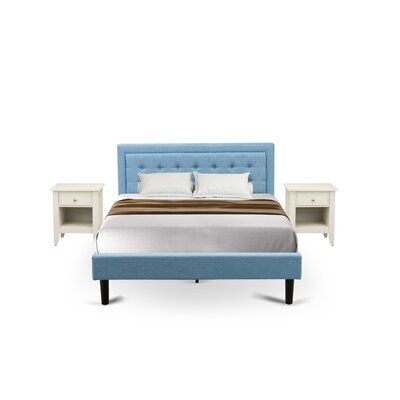 Amile 3-Piece Upholstered Platform Bedroom - Image 0