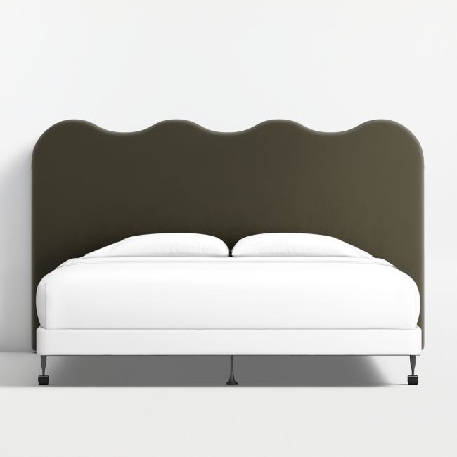Amara Curved Upholstered King Headboard - Image 0