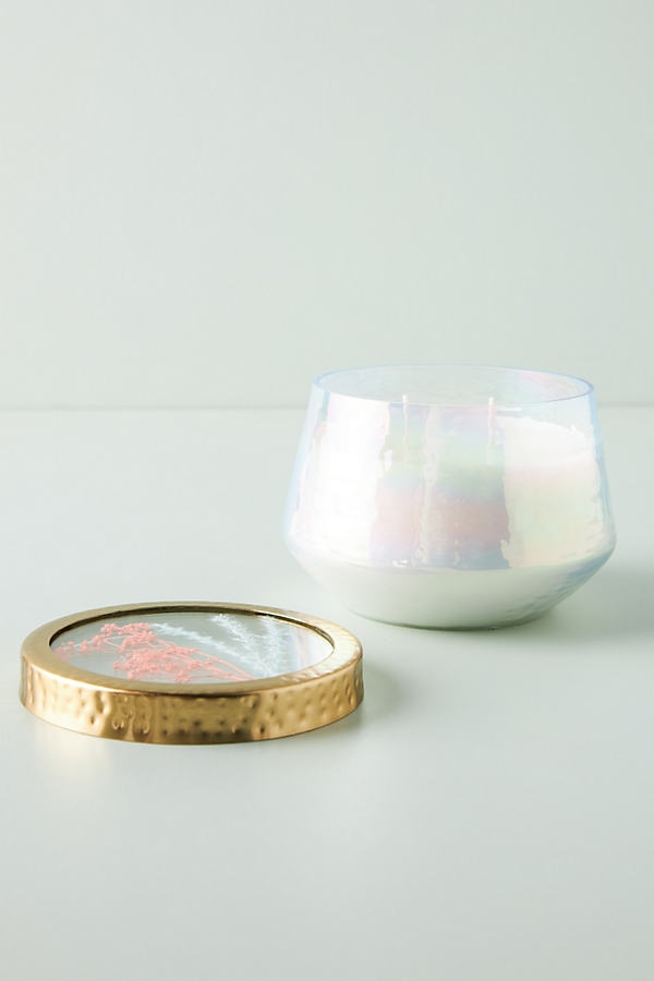 Floral Press Candle By Rosy Rings in White Size S - Image 0