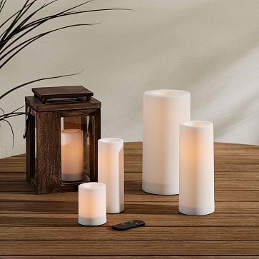 Flat Top Flicker Flameless Basic Candle, 3x8, 1 Wick, Unscented, White - Image 1