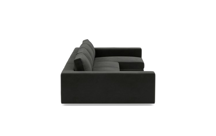 Walters U-Sectional with Black Cosmic Fabric, standard down blend cushions, extended right chaise, and extended left chaise - Image 2