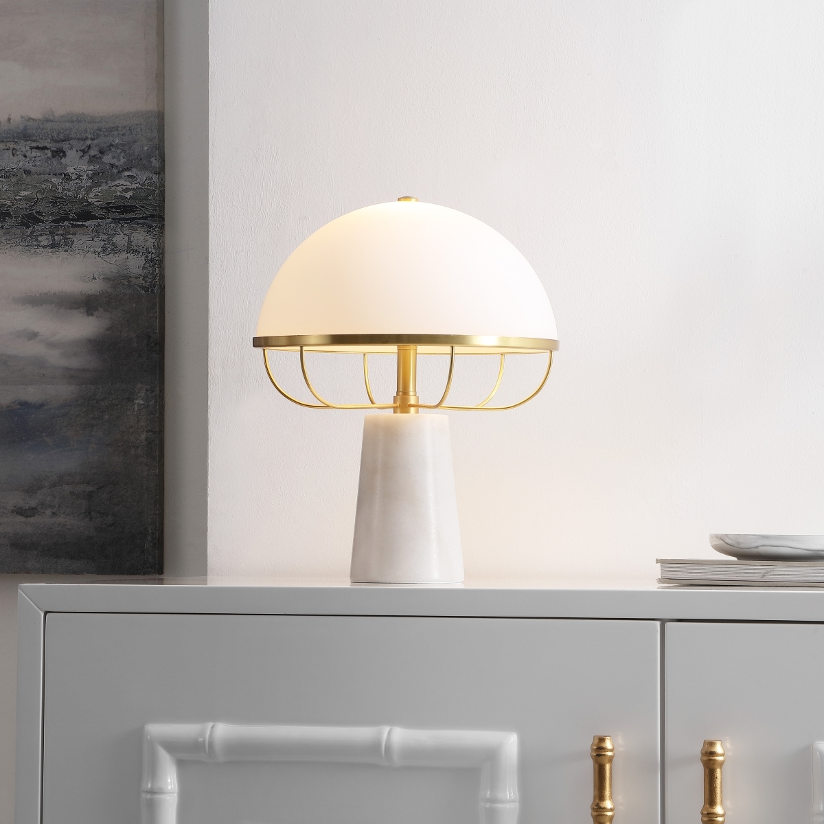 Fraser 15" Table Lamp - White/Brass - Safavieh - Image 4