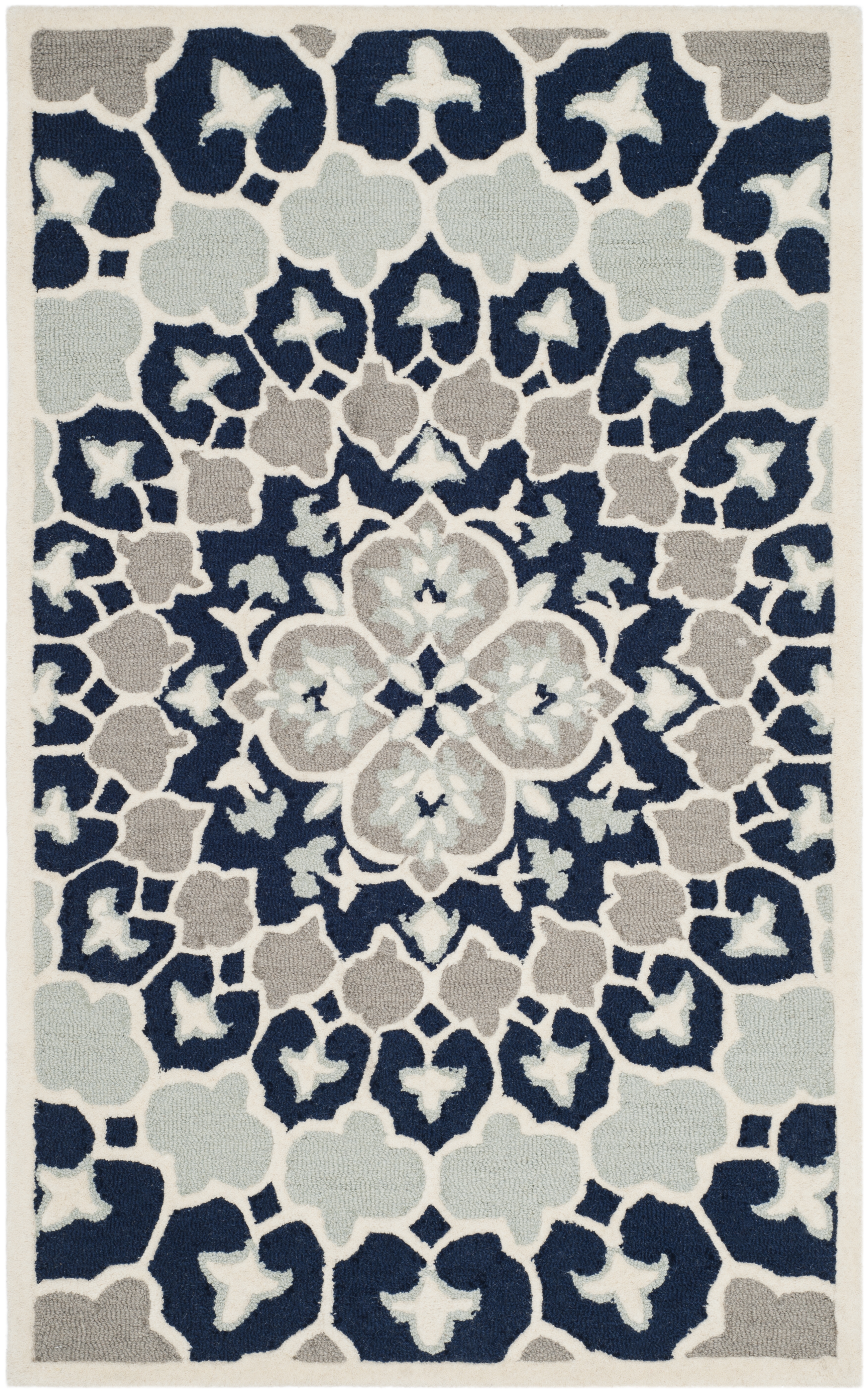 Arlo Home Hand Tufted Area Rug, BLG610C, Navy Blue/Ivory,  3' X 5' - Image 0