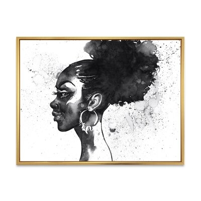FDP35669_Monochrome Portrait Of African American Woman I - Modern Canvas Wall Art Print - Image 0