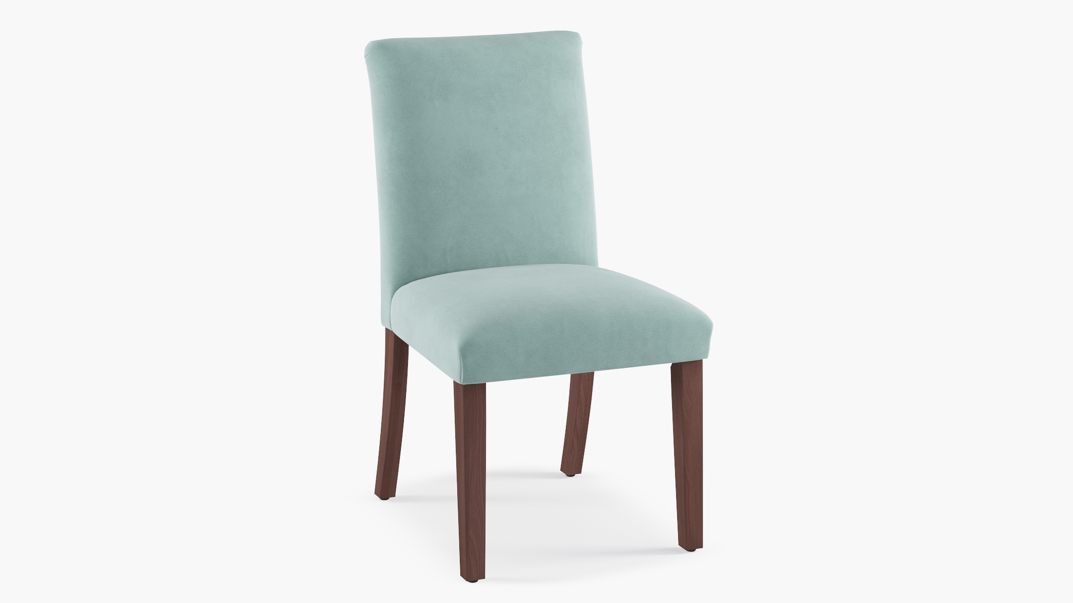 Classic Dining Chair, Aqua Classic Velvet, Espresso - Image 1