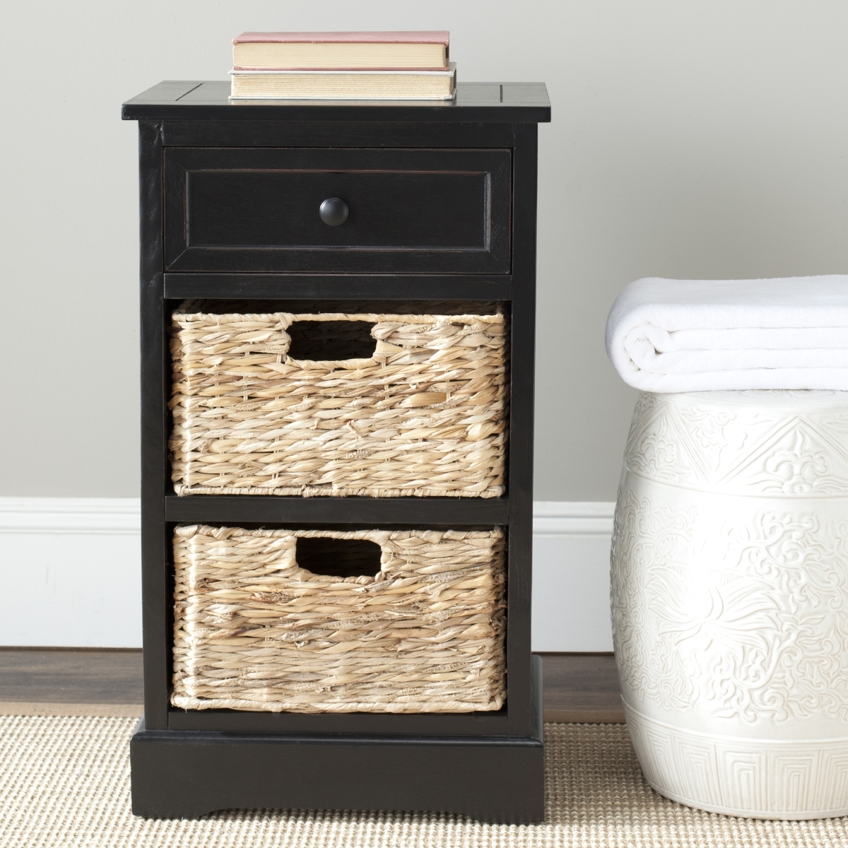 Carrie Side Table - Distressed Black - Safavieh - Image 1