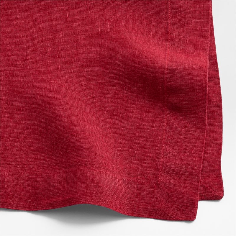 Marin Luminous Red EUROPEAN FLAX ™-Certified Linen Dinner Napkin - Image 3