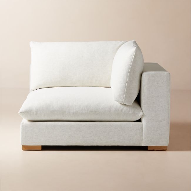 Deseo White Performance Fabric Deep Depth Corner Chair - Image 0