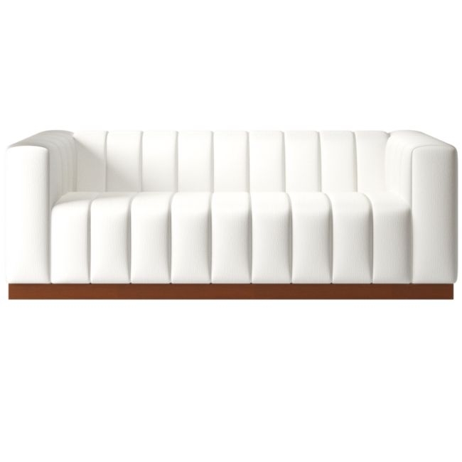 Forte 81" Dream Pina Colada Sofa with Walnut Base - Image 0