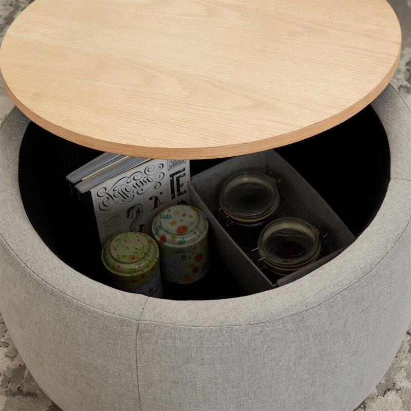 Coffee Table With Storage, Light Gray - Image 2