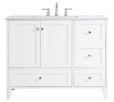 White Moro Single Sink Vanity, 42" - Image 0