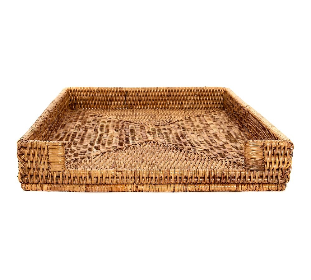 Tava Handwoven Rattan Office Paper Tray, Natural - Image 0