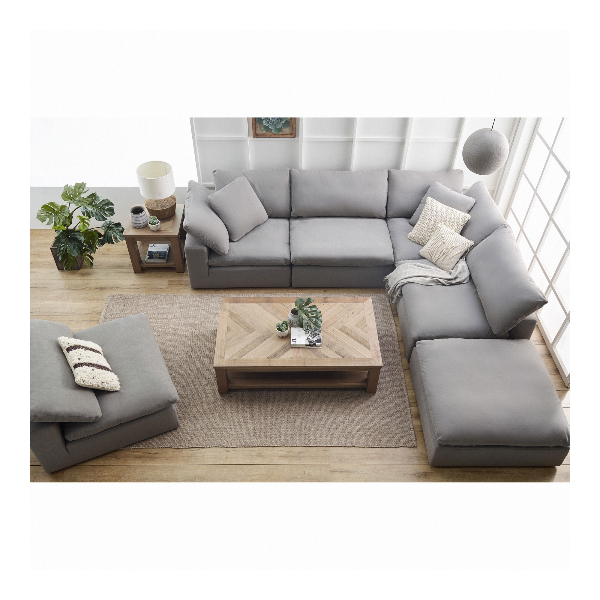 Clay Modular Sectional Light Grey - Image 2
