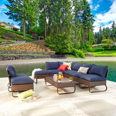 Ingomar Outdoor 9 Piece Sofa Seating Group with Cushions - Image 0