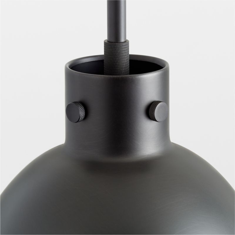 Dakota Black Pendant Light with Small Black Dome - Image 2