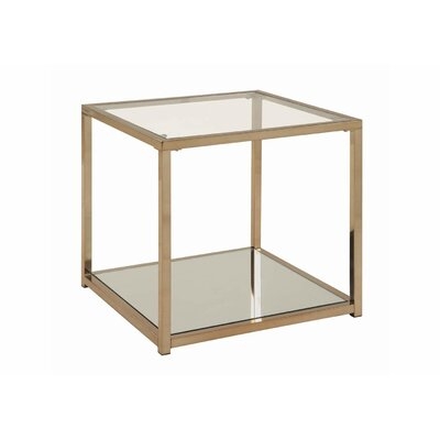 Wicklow Glass Top Floor Shelf End Table - Image 0