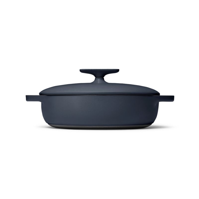 Caraway ® Dark Navy 3.5-Qt. Enameled Cast Iron Braiser with Domed Lid - Image 1