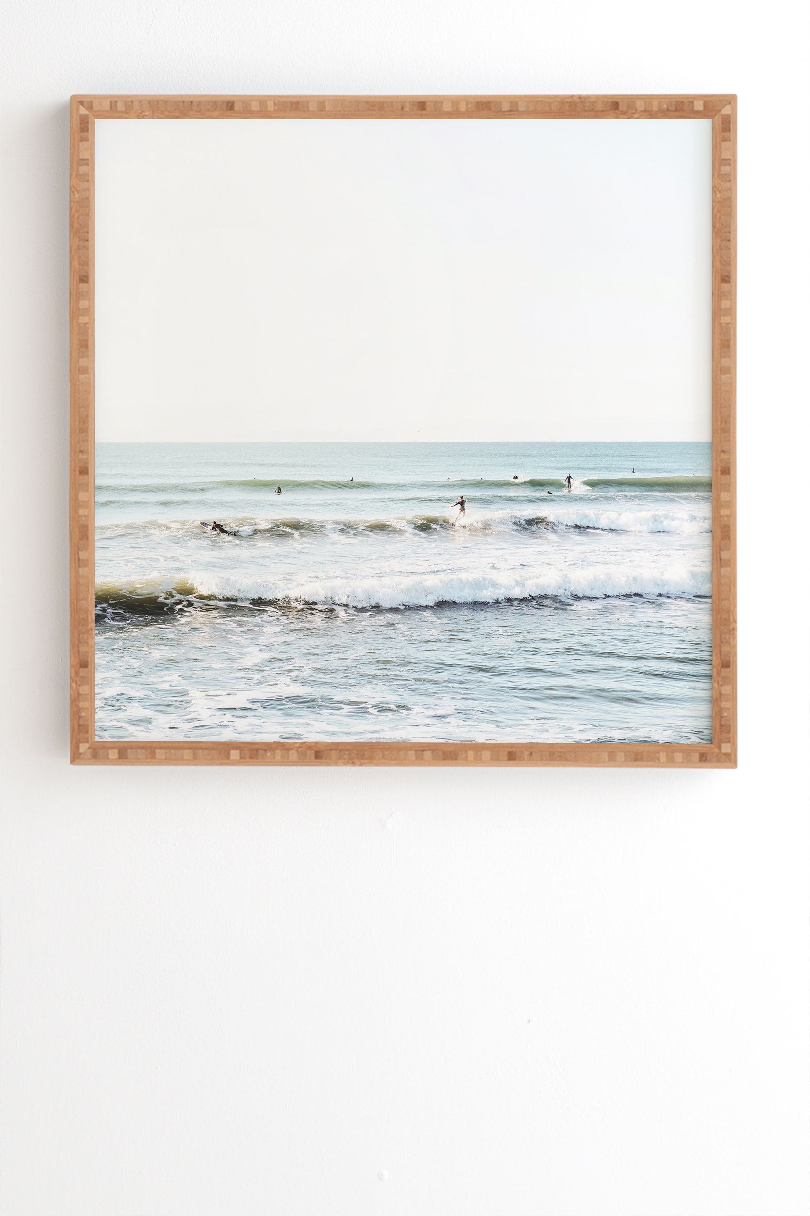 Surfers Point by Bree Madden - Framed Wall Art Bamboo 12" x 12" - Image 0