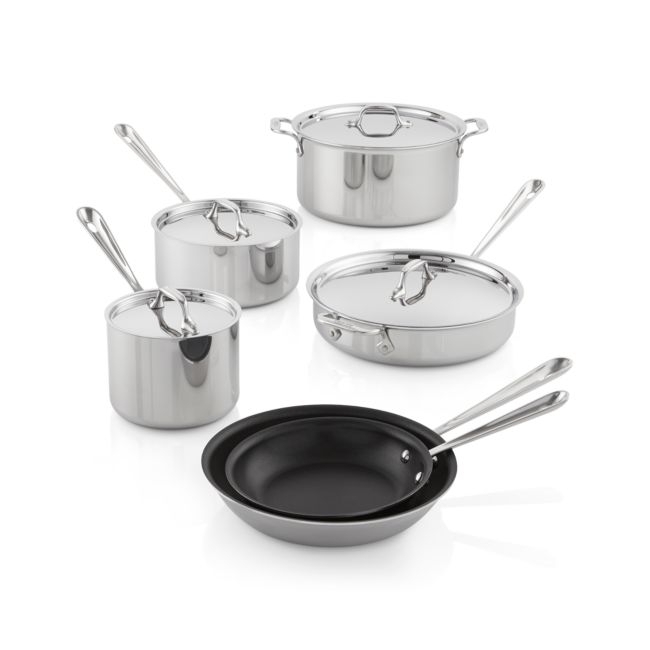 All-Clad ® d3 Pro Stainless Steel Non-Stick 10-Piece Cookware Set - Image 0