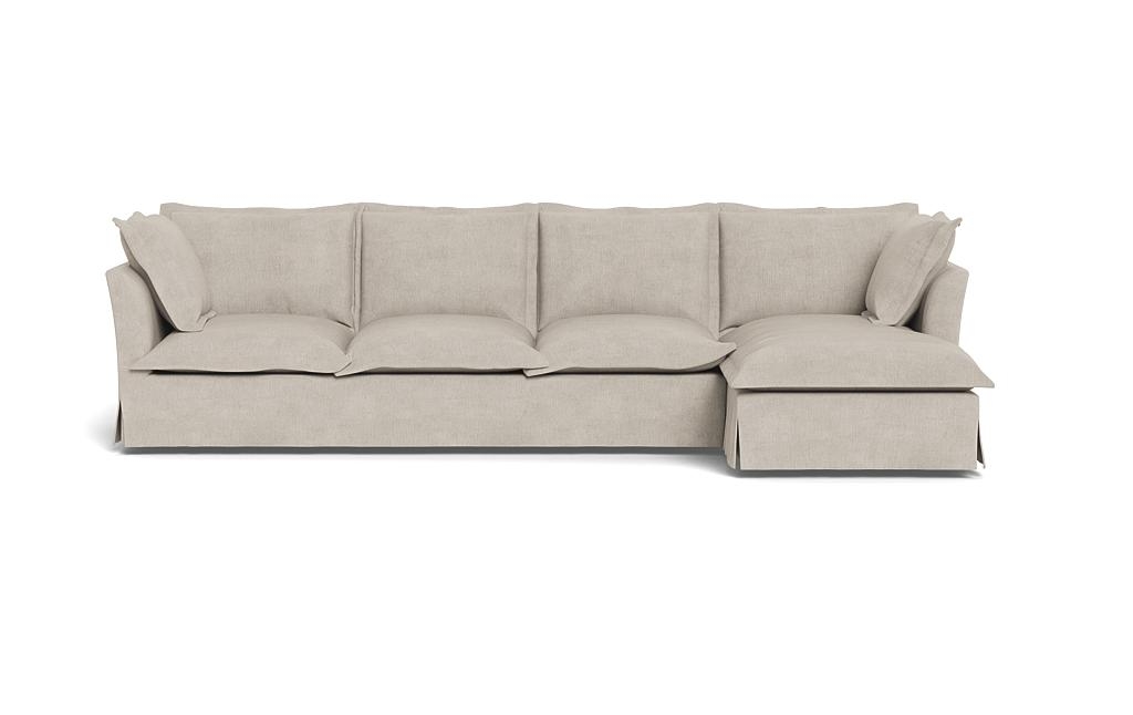 Skylar Slipcovered 4-Seat Right Chaise Sectional - Image 0