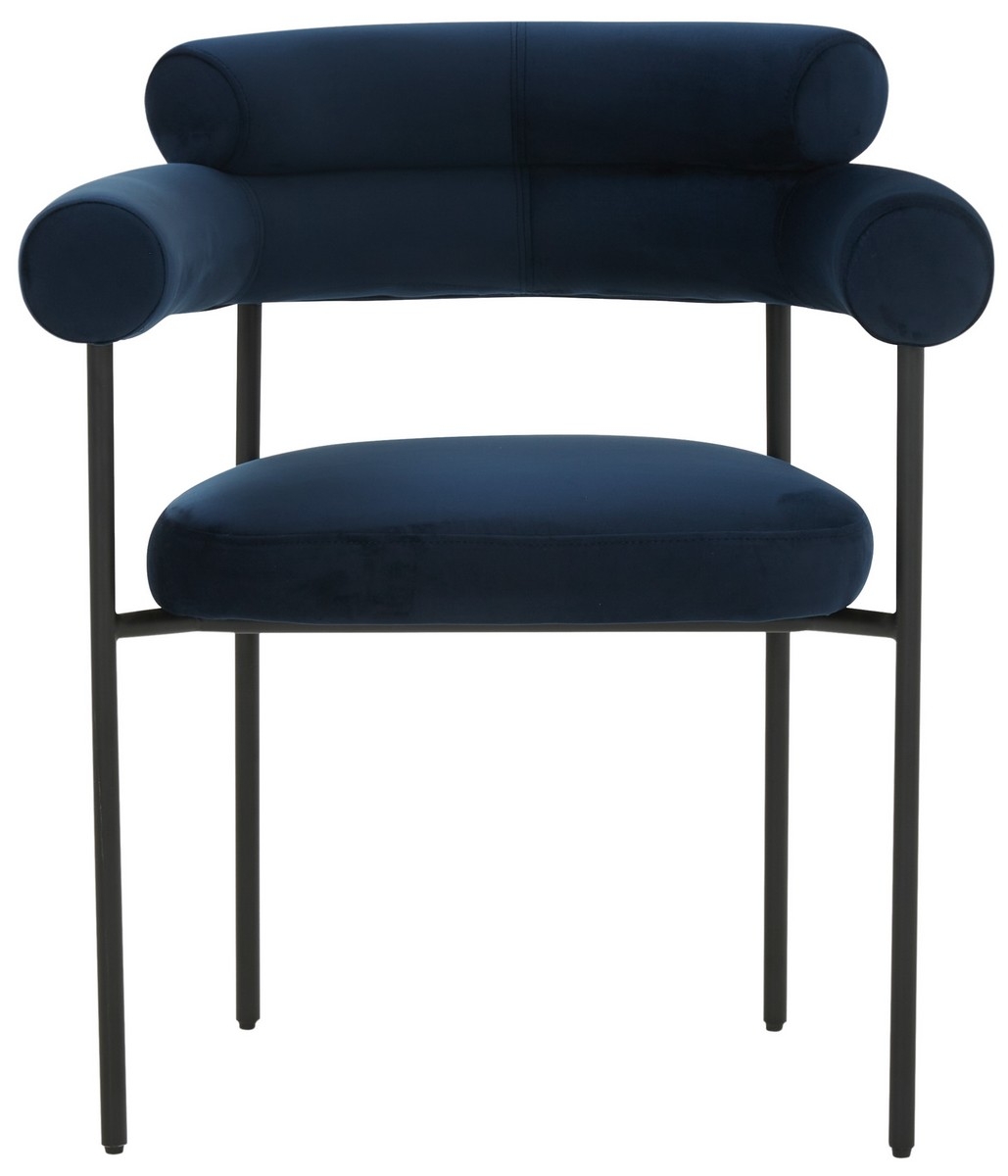 Jaslene Curved Back Dining Chair - Navy / Black - Image 0