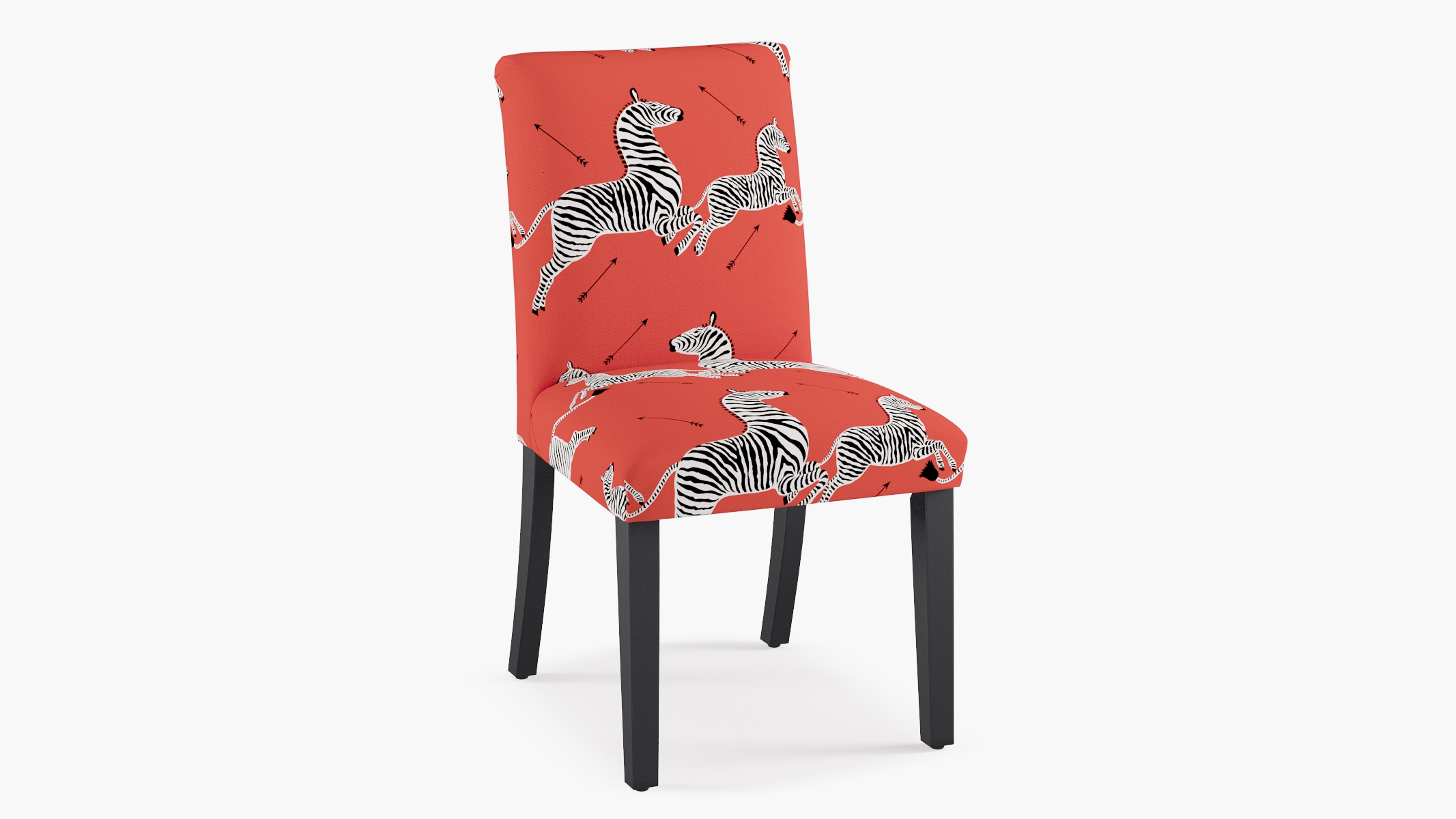 Classic Dining Chair, Coral Zebra, Black - Image 0