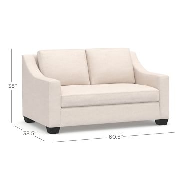 York Slope Arm Upholstered Loveseat 60.5", Down Blend Wrapped Cushions, Chenille Basketweave Oatmeal - Image 5