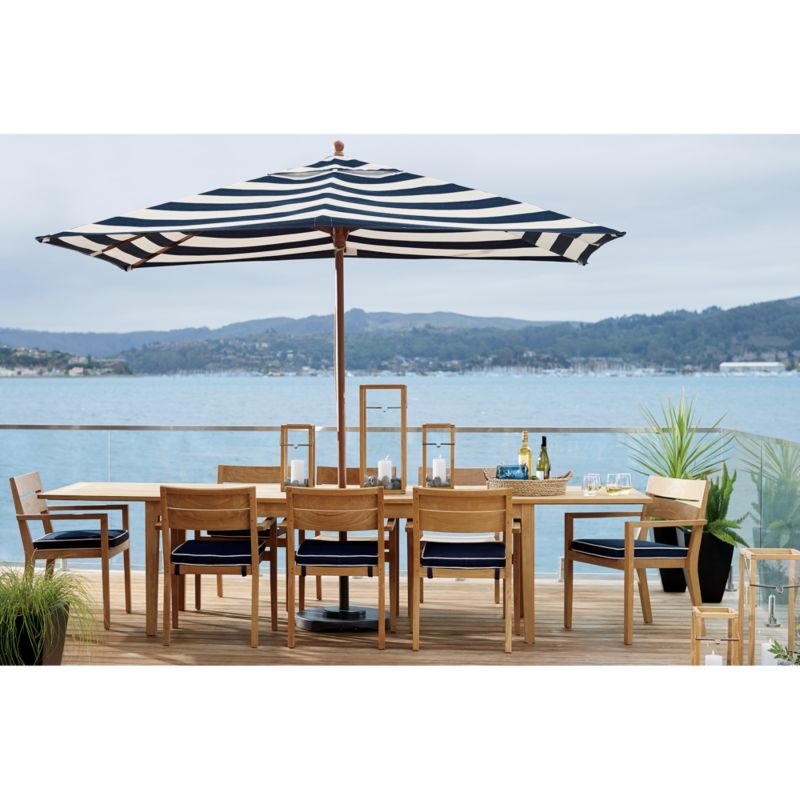 10' Rectangular Sunbrella ® White Sand Outdoor Patio Umbrella with Black Frame - Image 3