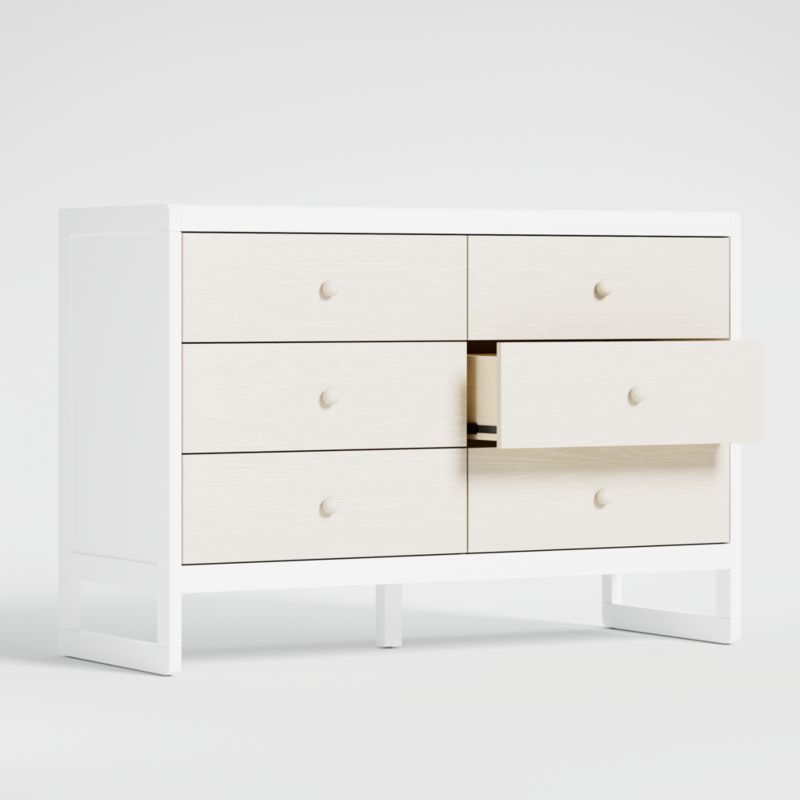 Arlyn Two-Tone White Wood 6-Drawer Kids Dresser - Image 4