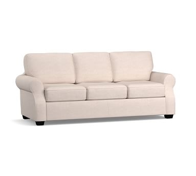 SoMa Fremont Roll Arm Upholstered Grand Sofa 81", Polyester Wrapped Cushions, Performance Heathered Basketweave Platinum - Image 3
