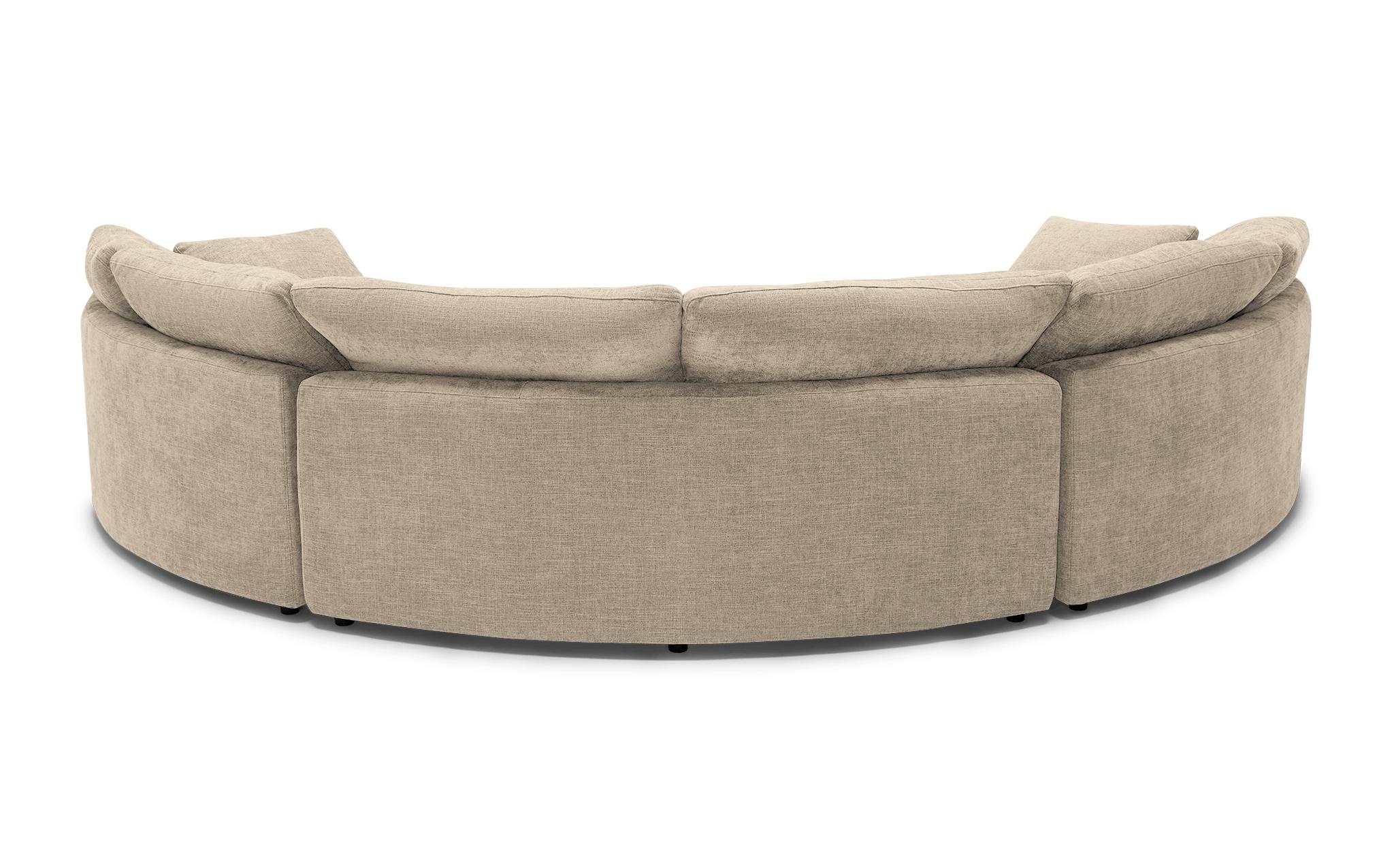 Beige/White Bryant Mid Century Modern Semicircle Sectional (3 Piece) - Cody Sandstone - Image 4