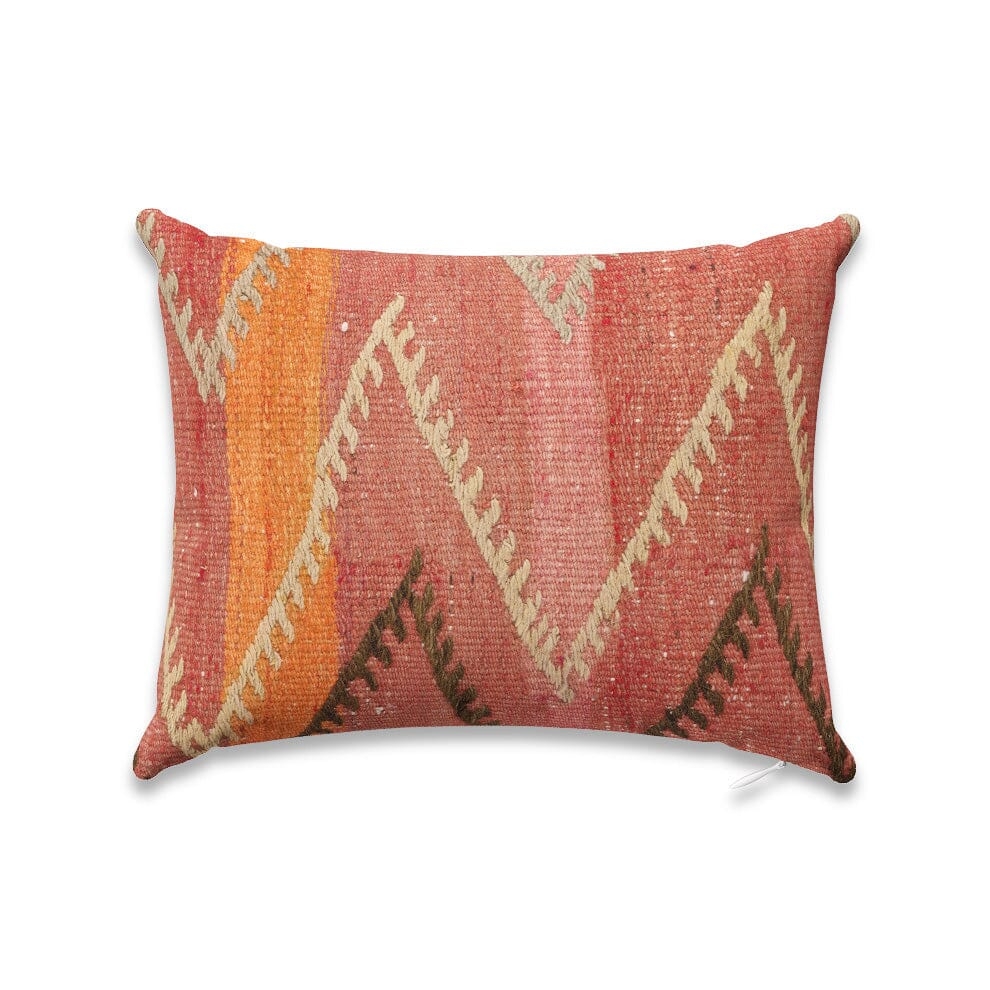 Rouge Chevron Kilim Outdoor Pillow by St. Frank | Red | 40" W x 15" H | Polyester - Image 1