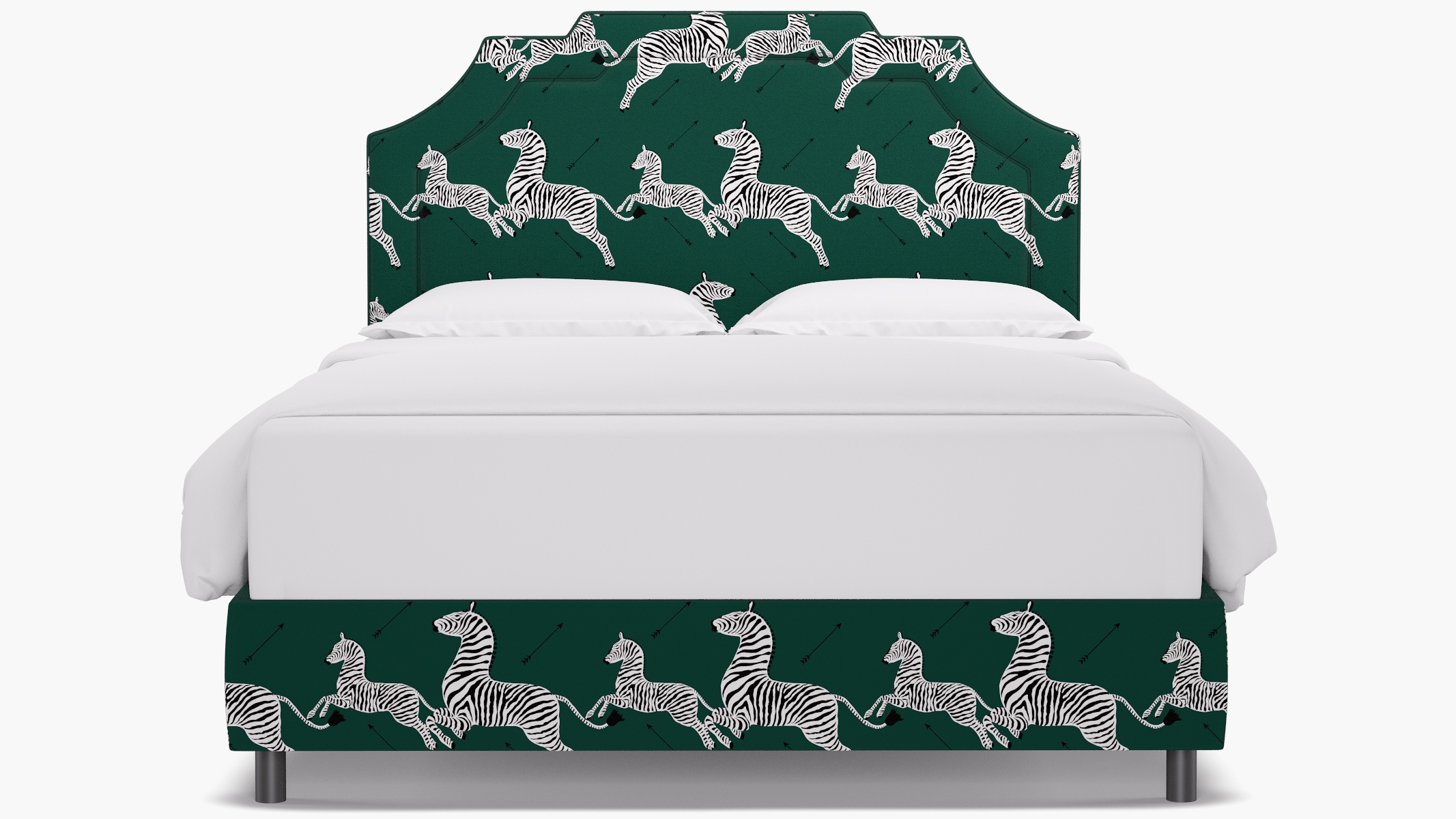 Art Deco Bed, Emerald Zebra, Queen - Image 0