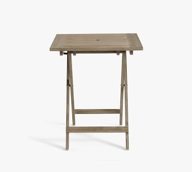 Indio Folding Bistro Table, Weathered Gray - Image 2