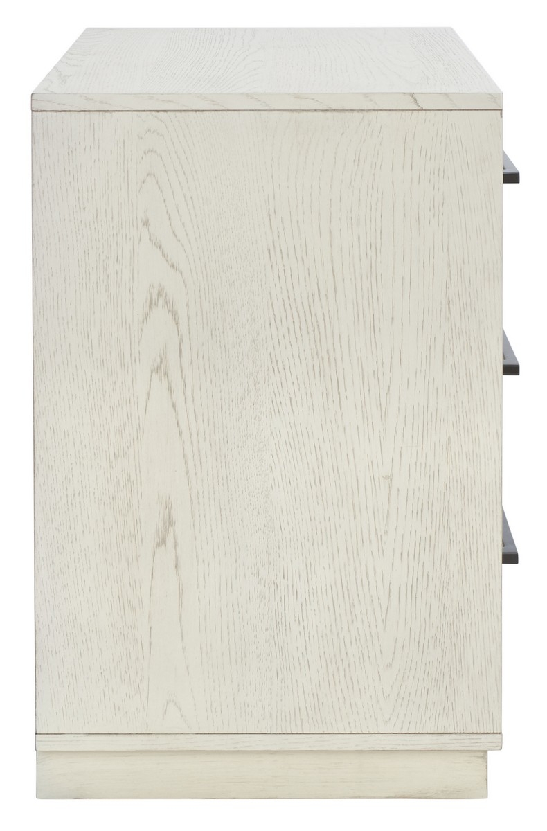 Mallory 3 Drawer Nightstand - White Wash - Image 7