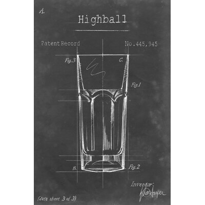 Barware Blueprint II by Ethan Harper Picture Frame Painting Print on Canvas - Image 0