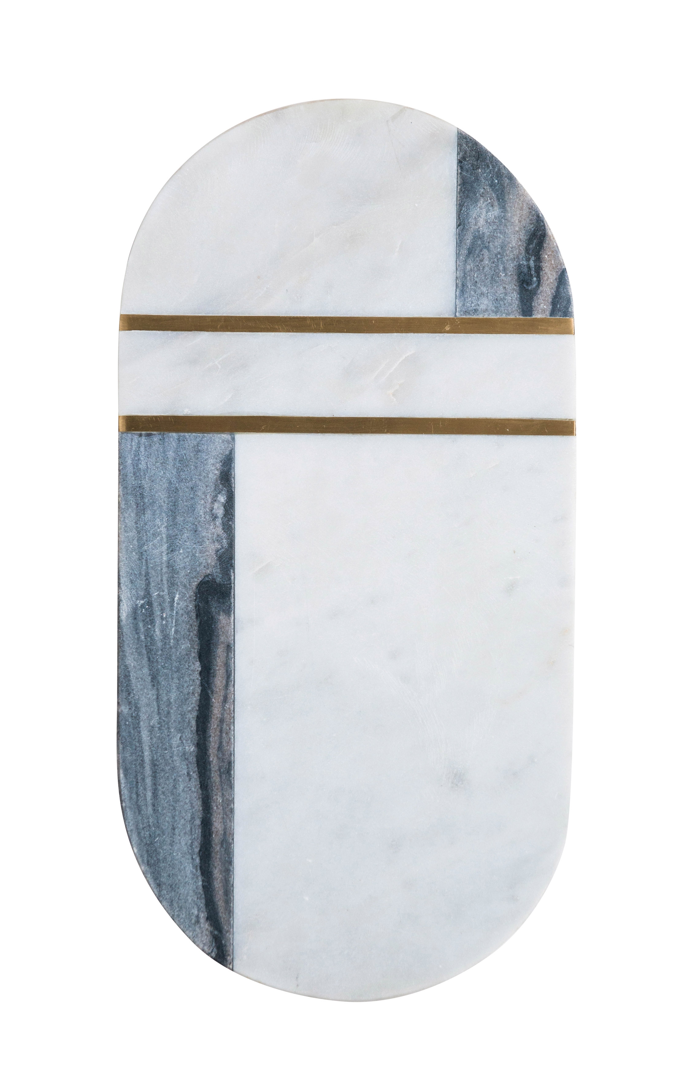 Grey & White Marble & Brass Cutting Board/Tray - Image 0