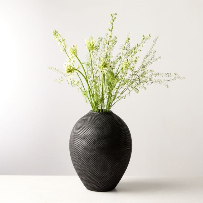 Cusco Textured Black Terracotta Vase Tall - Image 0