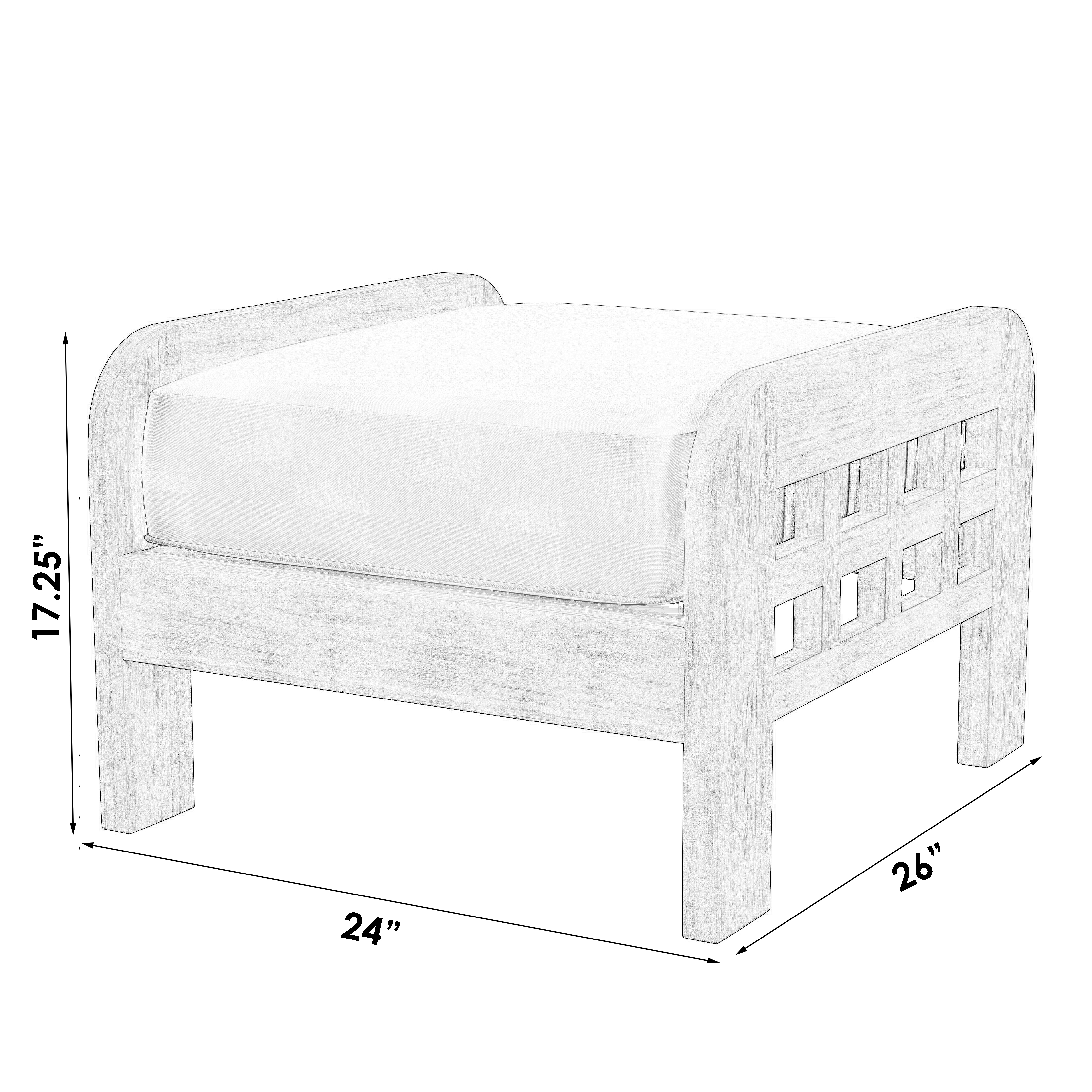 Monhegan Natural Teak Outdoor Ottoman - Image 1