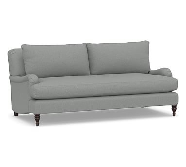 Carlisle English Arm Upholstered Sofa 79.5" with Bench Cushion, Down Blend Wrapped Cushions, Performance Brushed Basketweave Chambray - Image 0