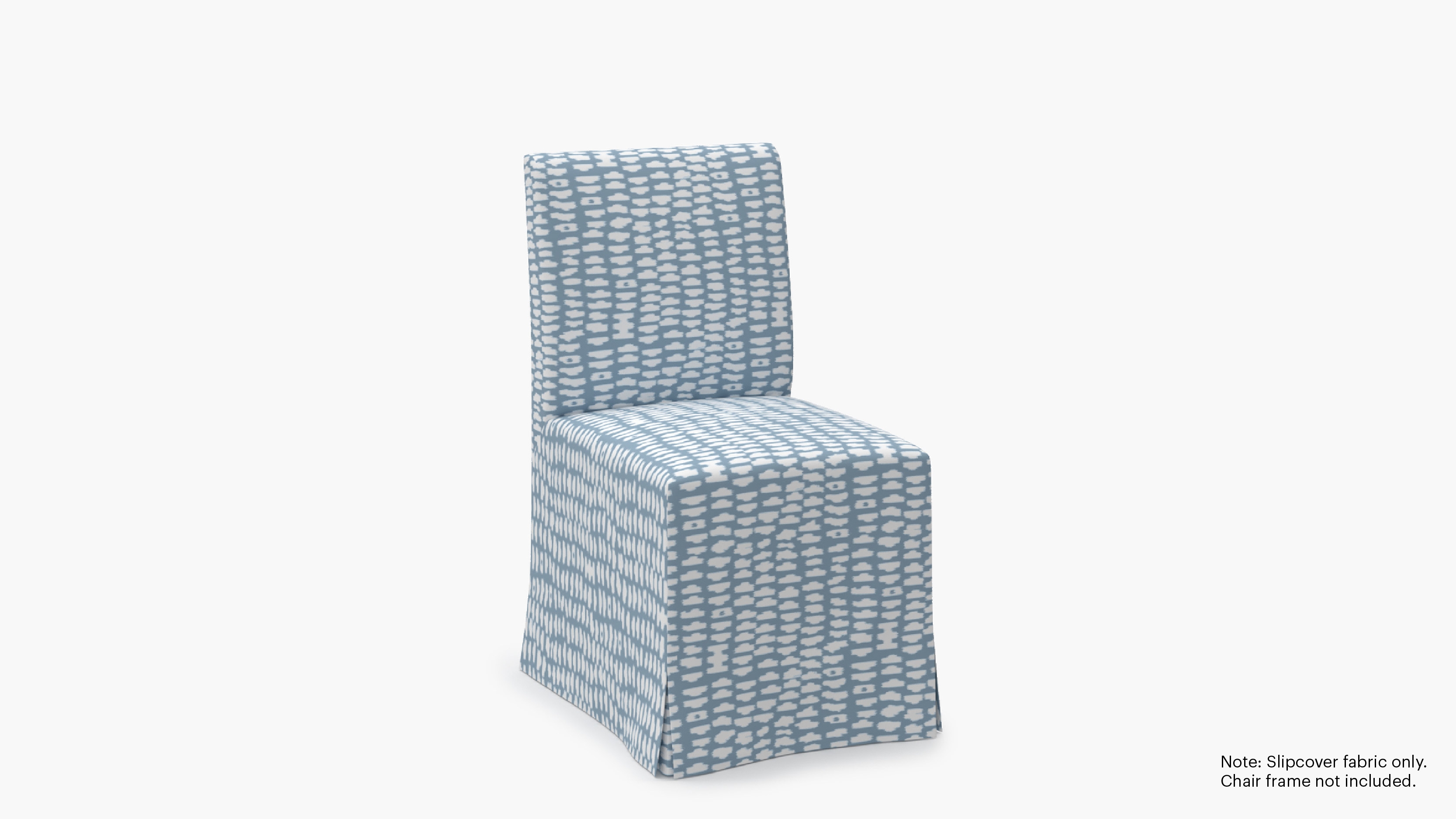 Slipcovered Signature Dining Chair - Cover Only, Dusty Blue Odalisque - Image 1