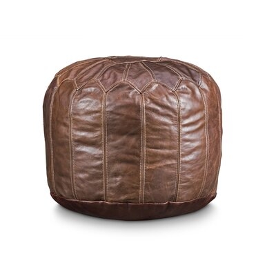 Finnell Leather Pouf - Image 0