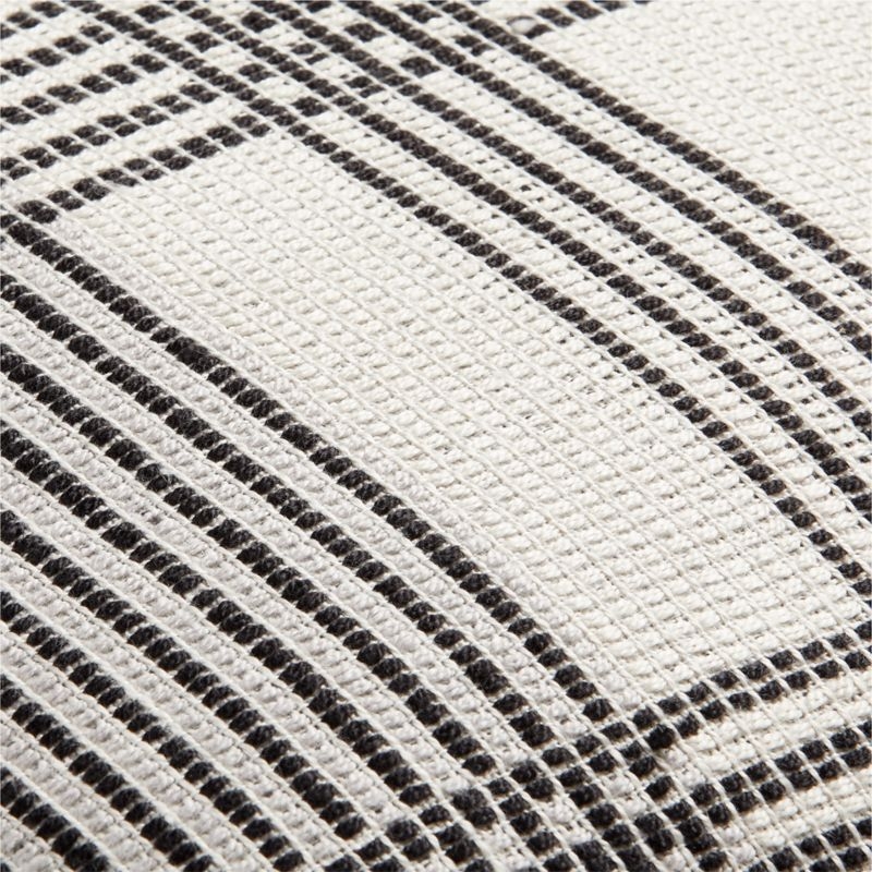Ink Black 20"x20" Plaid Outdoor Throw Pillow - Image 4