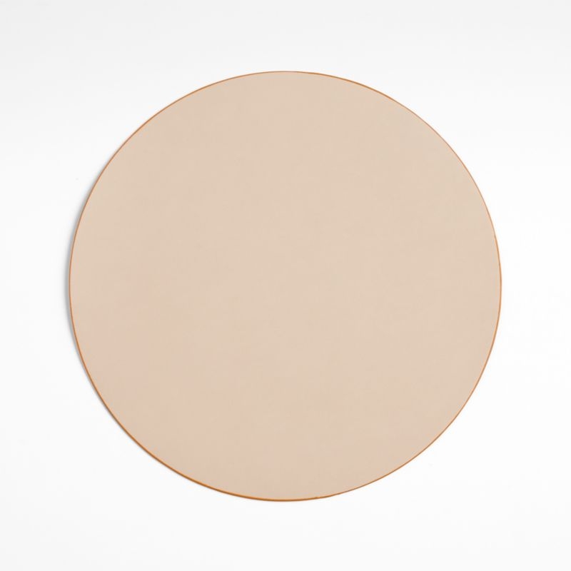 Rizzo Round Reversible Brown Faux Leather Placemat - Image 3