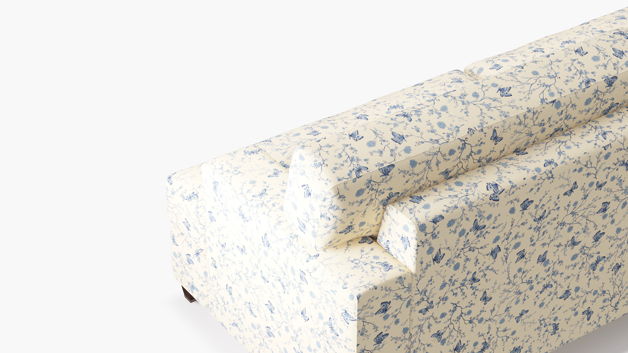 Classic Sofa, Delft Mariposa, Espresso with Antique Brass Caster - Image 4