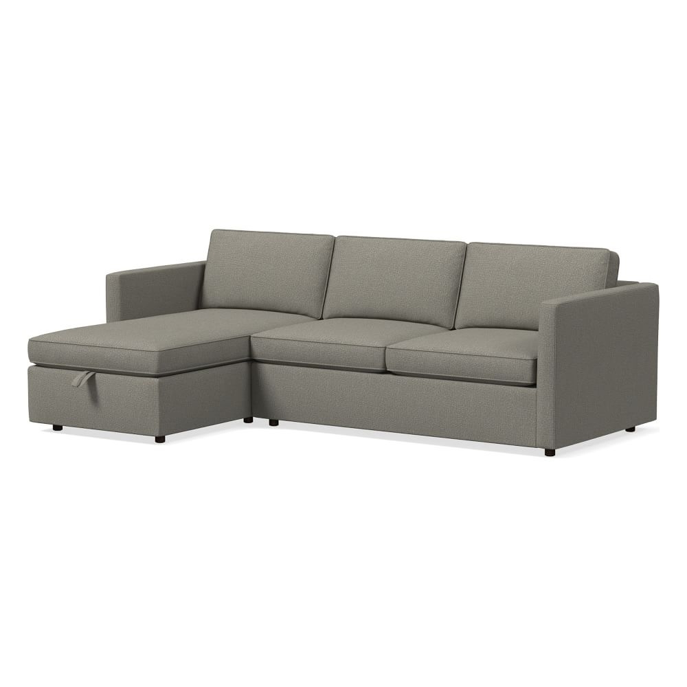 Harris 101" Left Multi Seat 2-Piece Chaise Sectional w/ Storage, Standard Depth, Performance Basketweave, Silver - Image 0