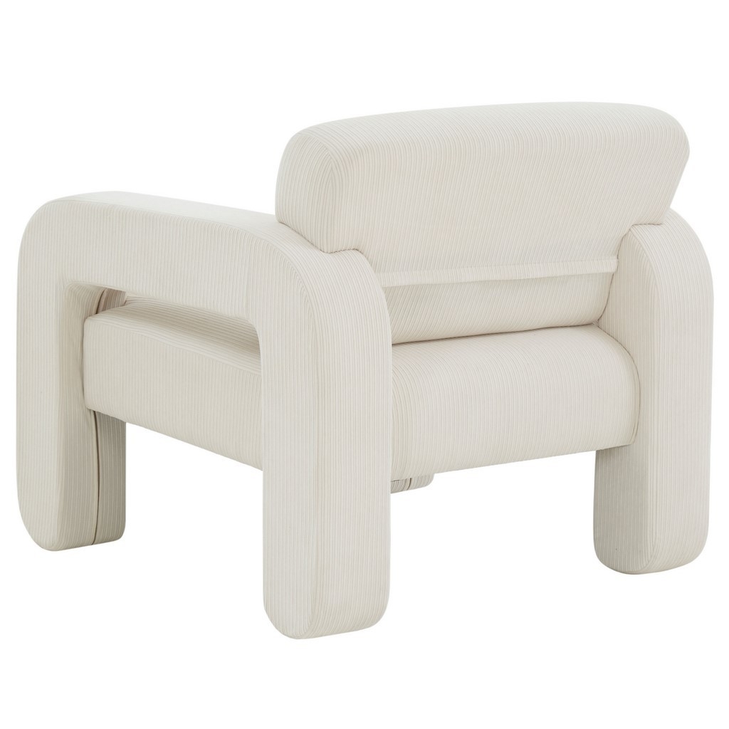Petey Corduroy Accent Chair - Creme - Image 3